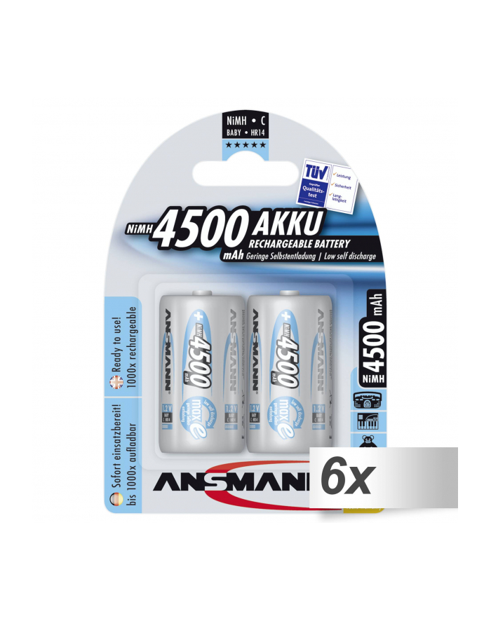 6x2 Ansmann maxE NiMH akumulator Baby C 4500 mAh          5035352 główny