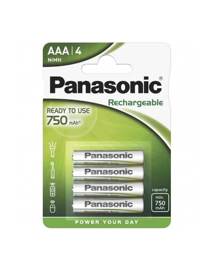 12x4 Panasonic akum. NiMH Micro AAA 750 mAh Rechargeable Evolta główny