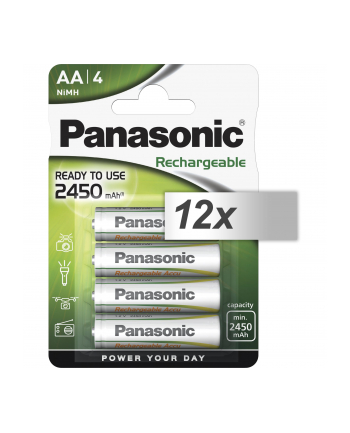 12x4 Panasonic akum. NiMH Mignon AA 2450 mAh Rechargeable Evolta