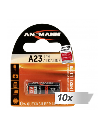 10x1 Ansmann Alkaline A23 12 V do pilotów