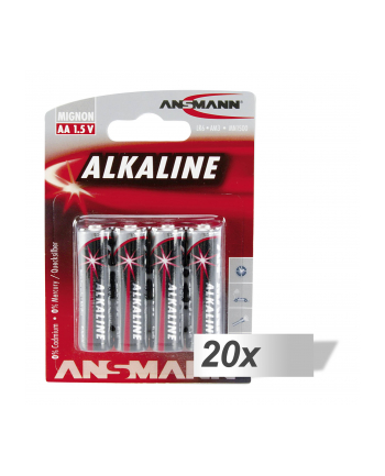 20x4 Ansmann Alkaline Mignon AA LR 6 red-line