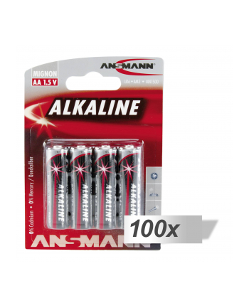 100x4 Ansmann Alkaline Mignon AA LR 6 red-line