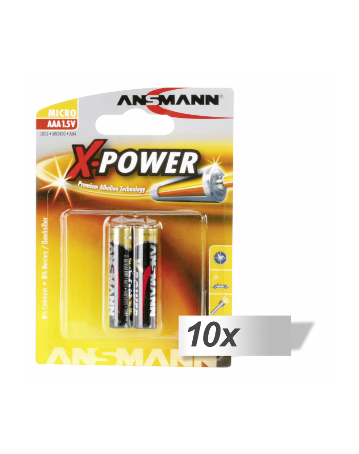 10x2 Ansmann Alkaline Micro AAA LR 03 X-Power główny