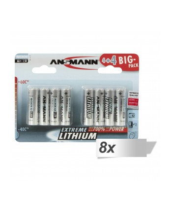 8x 4+4 Ansmann Extreme Lithium AA Mignon LR 6 Big Pack