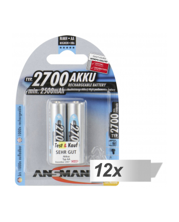 12x2 Ansmann akumulator 2700 Mignon AA 2500 mAh
