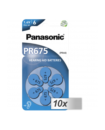 10x1 Panasonic PR 675 baterie do apar. sluchowych Zinc Air 6 szt.