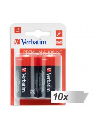 10x2 Verbatim bateria alkaliczna Mono D LR 20               49923