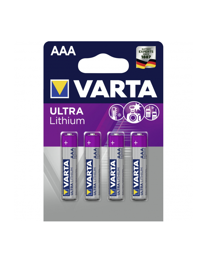 10x4 Varta Ultra Lithium Micro AAA LR 03 główny