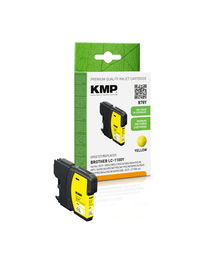 KMP B78Y tusz yellow kompatybilny z Bczerwonyher LC-1100 Y główny