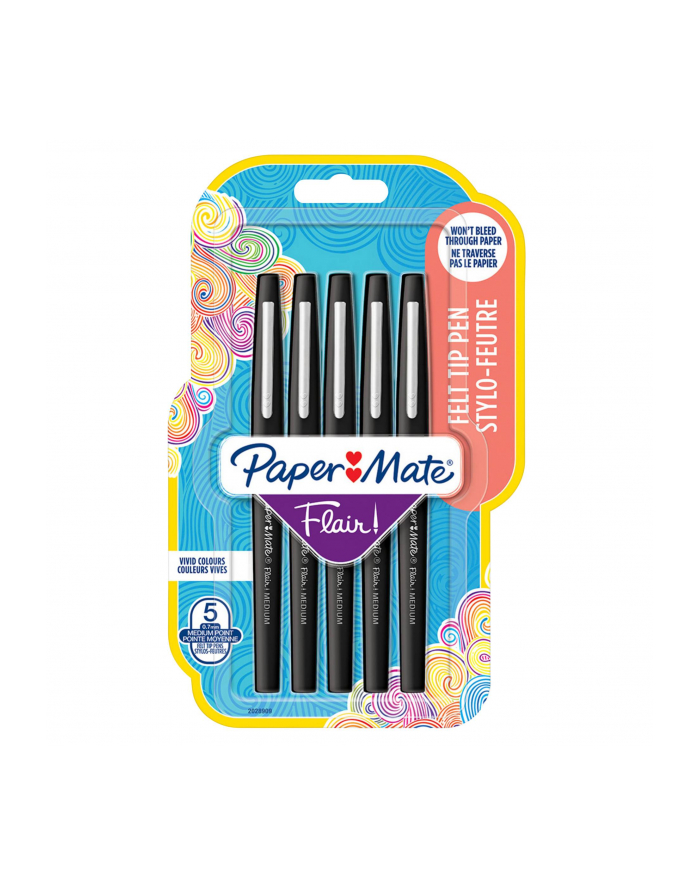 1x5 Paper Mate Flair flamastry M 0,7 mm czarny główny