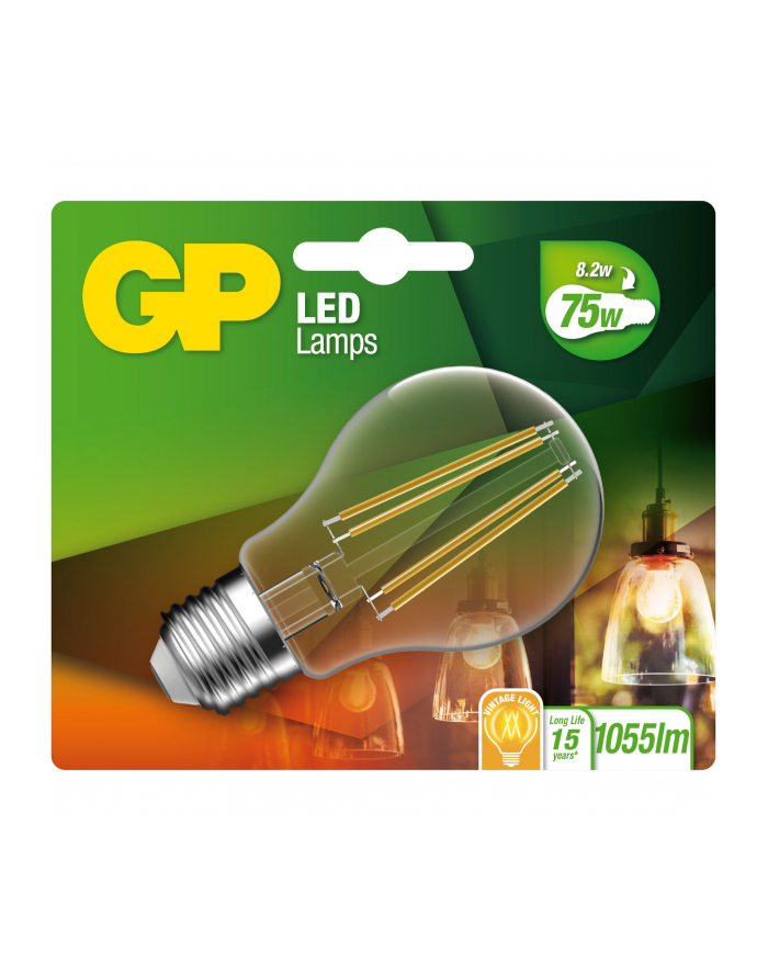 gp batteries GP Lighting Filament Classic E27 LED 8,2W (75W)806lm DIM GP079934 główny