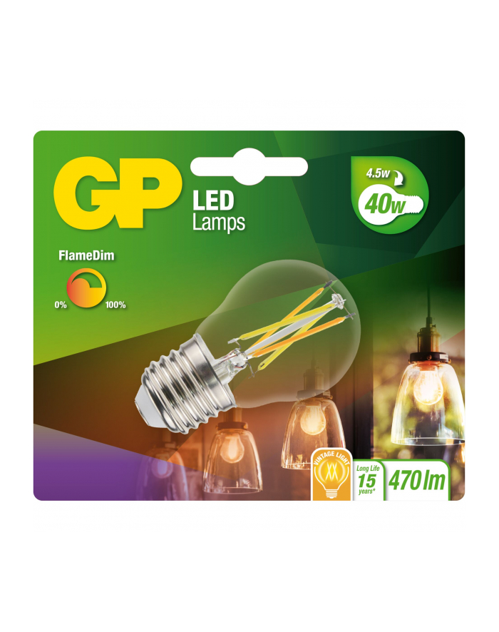 gp batteries GP Lighting LED FlameDim E27 4W (40W) 470 lm        GP 085461 główny