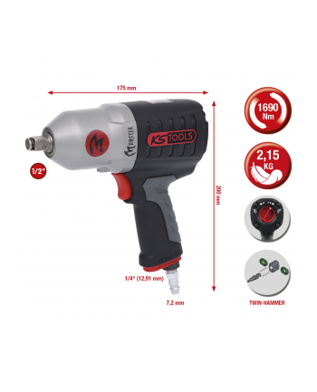 KS Tools 1/2  MONSTER 1690Nm High Performance Impact Wrench