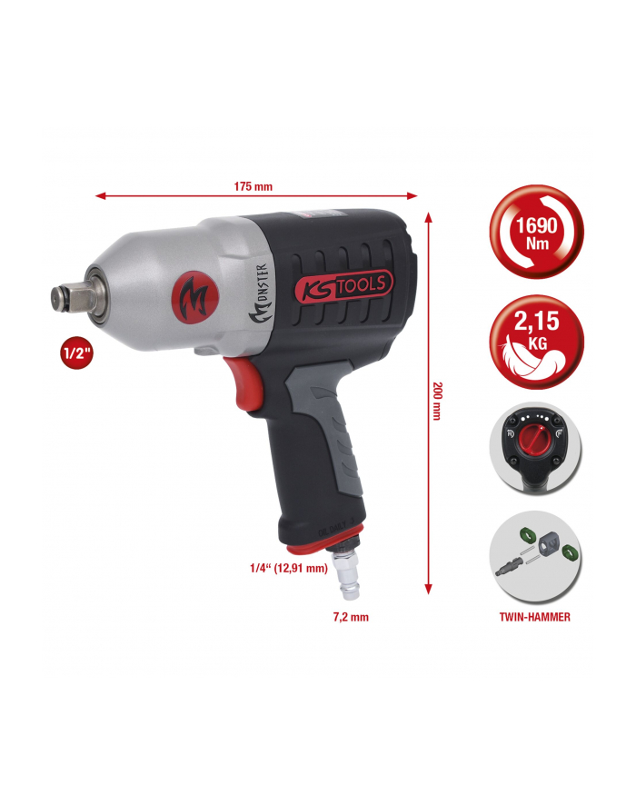KS Tools 1/2  MONSTER 1690Nm High Performance Impact Wrench główny