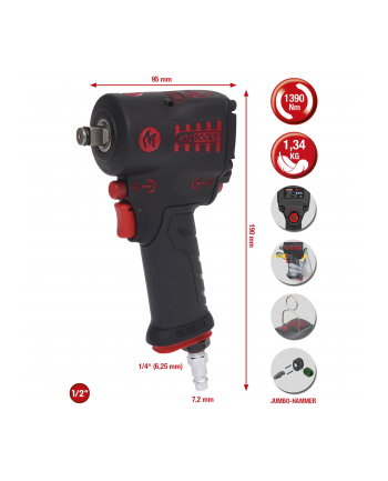 KS Tools 1/2  miniMONSTER High Pneumatic Impact Wrench 1.390Nm