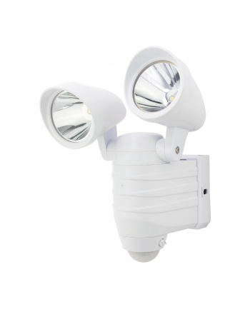 REV LED Double Spotlight with Motion Detector+ Wall bracket wh