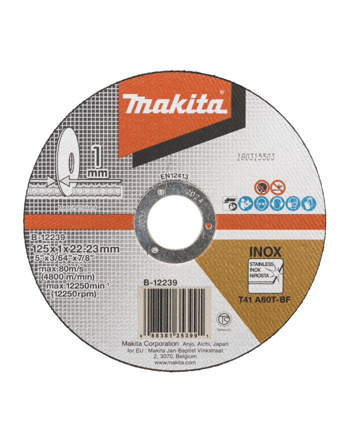 Makita B-12239-10 cutting disk 125x1mm INOX (10) główny