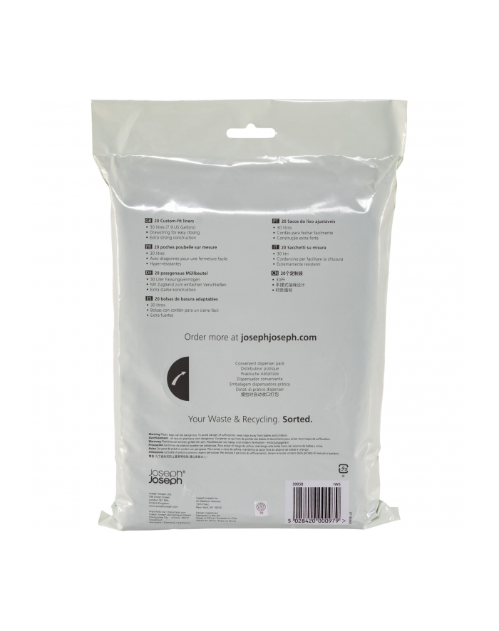 Joseph Joseph worki na smieci 20 sztuk, 30 L szary główny