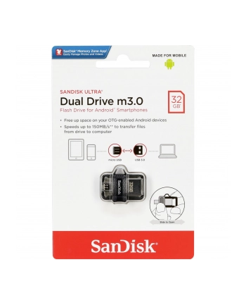 SanDisk Ultra Dual Drive    32GB m3.0 grey'amp;silver  SDDD3-032G-G46 nr 1