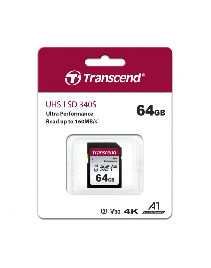 Transcend SDXC 340S         64GB Class 10 UHS-I U3 A2 V30 główny