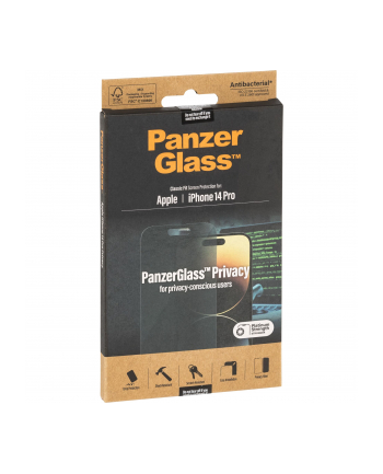 PanzerGlass Screen Pczerwony. Privacy Classic Fit iPhone 14 Pro