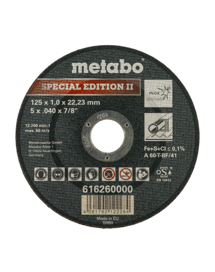 Metabo Special Edition II 125x 1,0x22,23 mm Inox główny