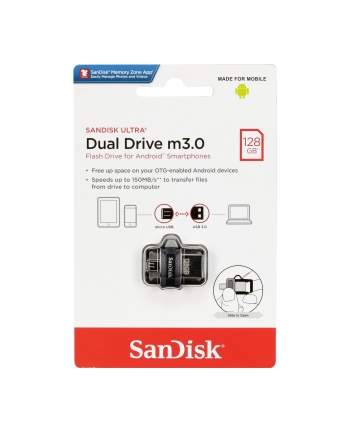 SanDisk Ultra Dual Drive   128GB m3.0 grey'amp;silver  SDDD3-128G-G46 nr 1