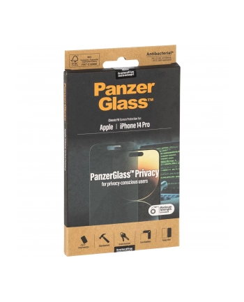 PanzerGlass Screen Pczerwony. Privacy Classic Fit iPhone 14 Pro nr 2