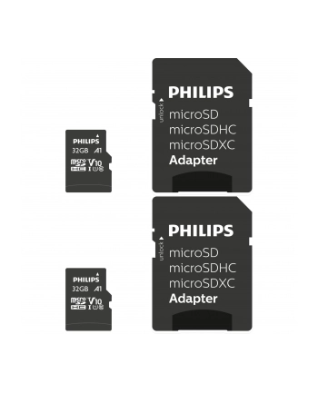 Philips MicroSDHC 2-Pack    32GB Class 10 UHS-I U1 incl. Adapter nr 1