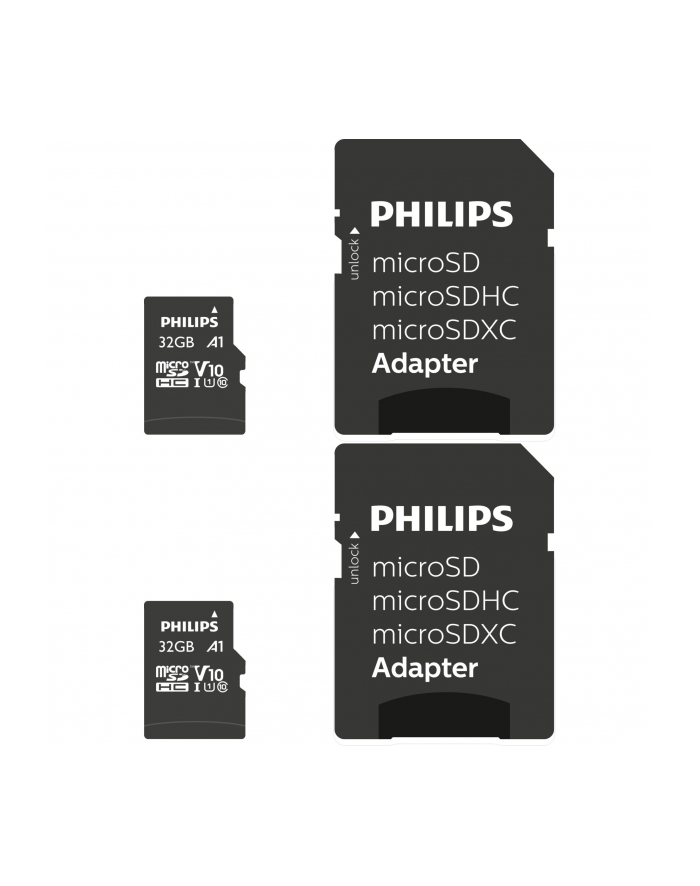 Philips MicroSDHC 2-Pack    32GB Class 10 UHS-I U1 incl. Adapter główny