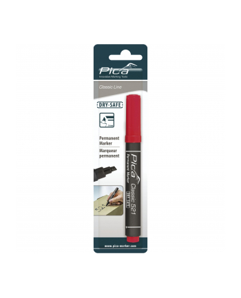 pica-marker Pica Permanentmarker 2-6mm, Wedge Tip, red / Retail Pack.