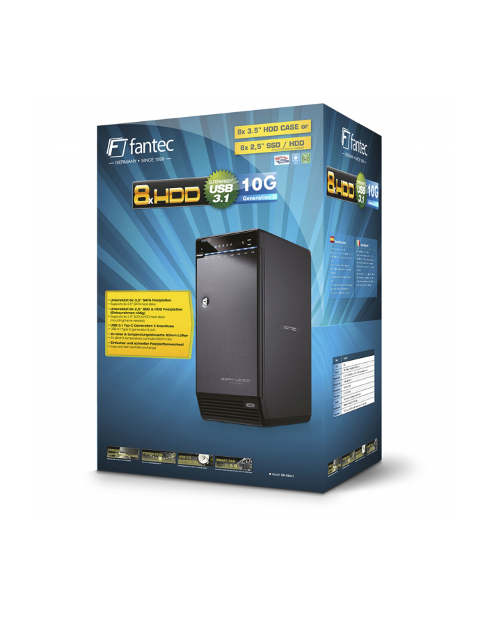 FANTEC QB-X8U31 8x 3,5  SATA HDD USB 3.1 główny