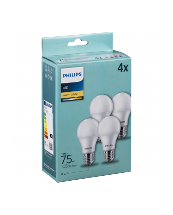 Philips LED Lamp E27 4 pcs. Set 10W (75W) 2700K