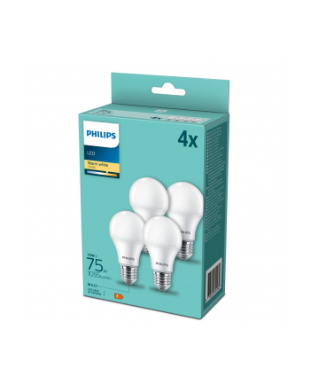 Philips LED Lamp E27 4 pcs. Set 10W (75W) 2700K