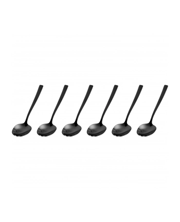 Sambonet Rock PVD 6 Espresso Spoons Moka Nero Lucido