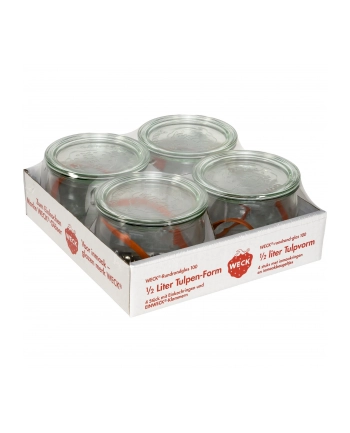 WECK Round Rim Jar Tulip 0,5l Set of 4 nr 1