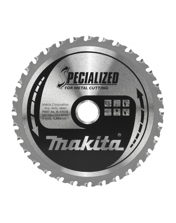 Makita B-47036 Saw Blade f. Metal 150x20x32Z główny