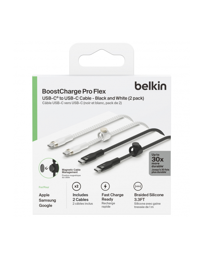 1x2 Belkin PRO Flex Silicone 1m USB-C/USB-C b+w  CAB011bt1MBW2PK główny