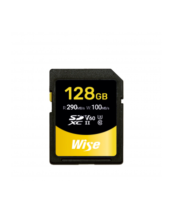 Wise SDXC UHS-II V60       128GB R:290MBs / W:100MBs   WI-SD-S128