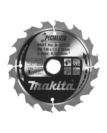 Makita B-33532 SPECIALIZED Saw Blade 136x20x16Z