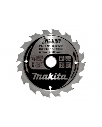 Makita B-33532 SPECIALIZED Saw Blade 136x20x16Z nr 2