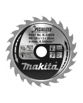 Makita B-33629 SPECIALIZED Saw Blade 136x20x24Z