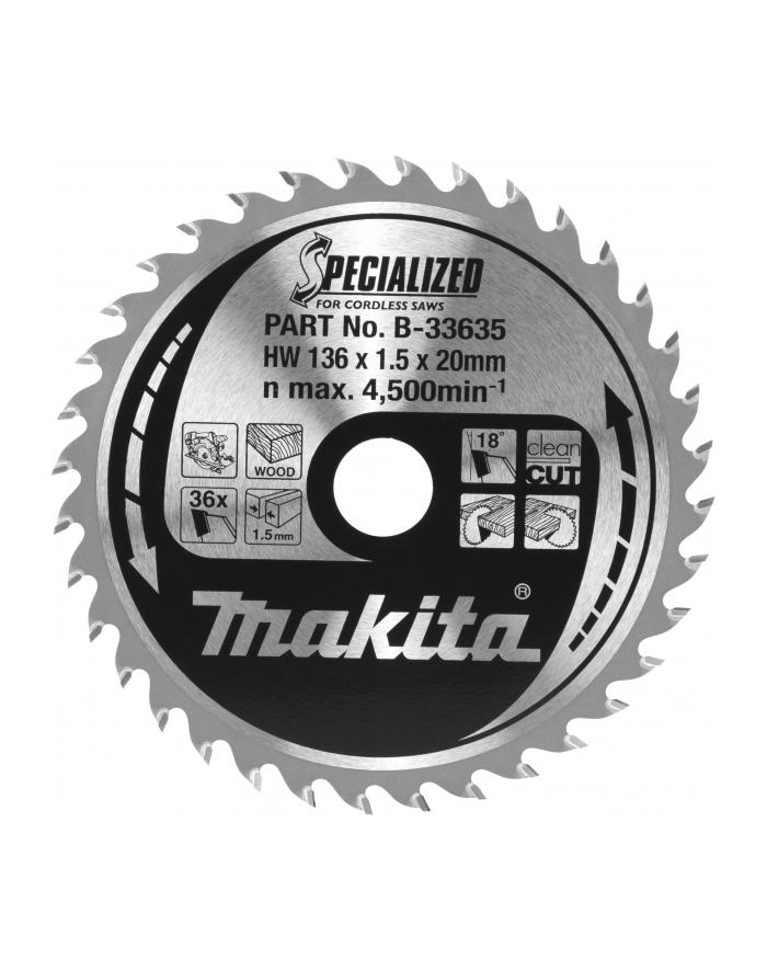 Makita B-33635 SPECIALIZED Saw Blade 136x20x36Z główny