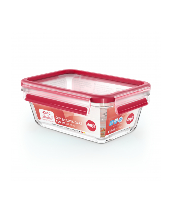 Emsa Clip'amp;Close Glass Food Container 850 ml  red