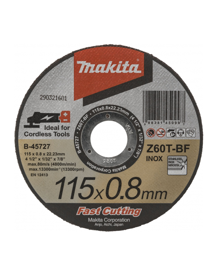 Makita B-45727 Cutting Disk 115x0,8mm INOX główny