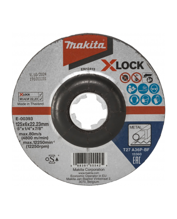 Makita E-00393 Grinding Disc 125x6mm steel