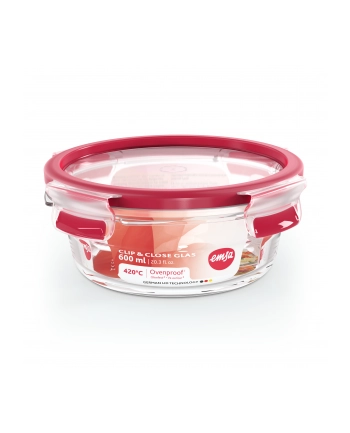 Emsa Clip'amp;Close Glass Food Container 600 ml  red nr 1