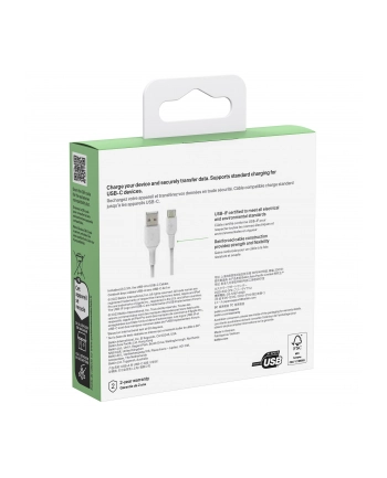 1x2 Belkin USB-C/USB-A PVC Cable 1m, 2Pack Kolor: BIAŁY  CAB001bt1MWH2PK nr 1