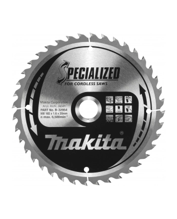 Makita B-32954 SPECIALIZED Saw Blade 165x20x40Z nr 1