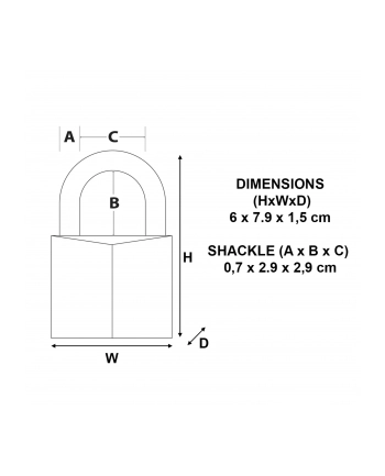 masterlock Master Lock Padlock in hardened steel (60mm)9160(wersja europejska)RD nr 2